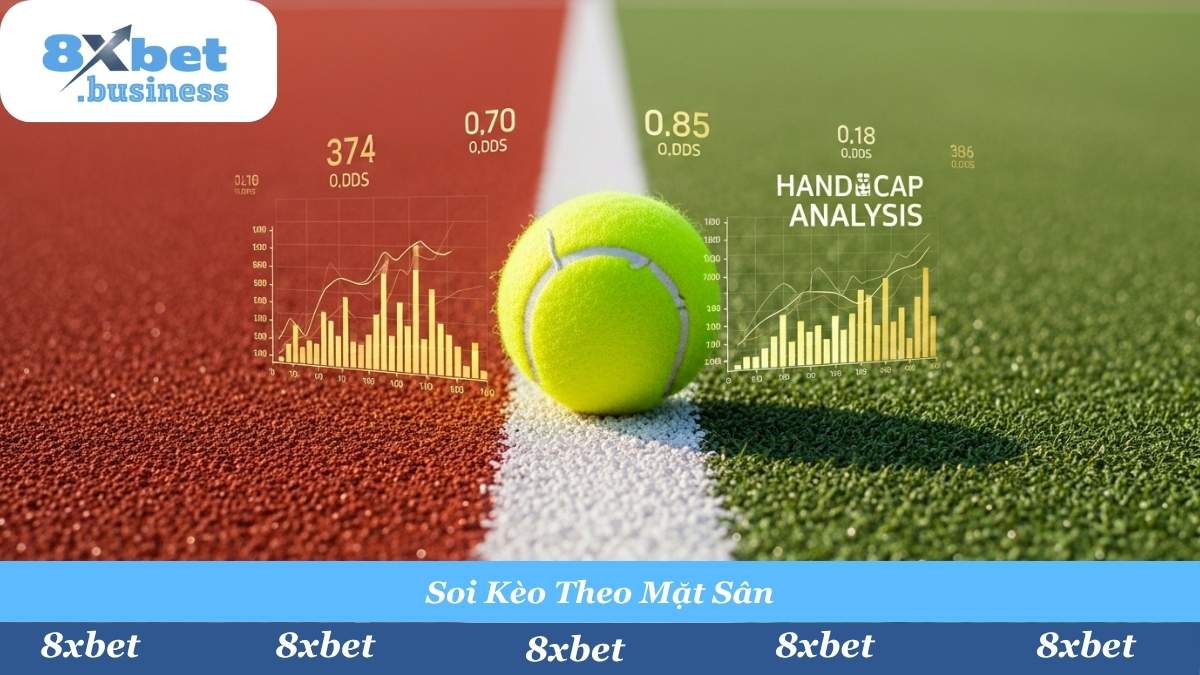 Mặt sân đất nện hay sân cỏ? Bí kíp "đọc vị" kèo chấp dựa trên đặc tính mặt sân và phong độ tay vợt.