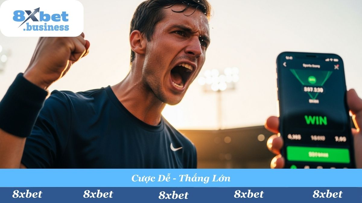 Trải nghiệm cá cược quần vợt đỉnh cao và nhận thưởng liền tay cùng ứng dụng 8Xbet.